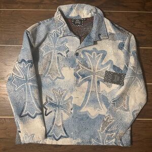 Rebel Vengeance Tapestry All Over Print Jacket Chrome Hearts Cross Size M